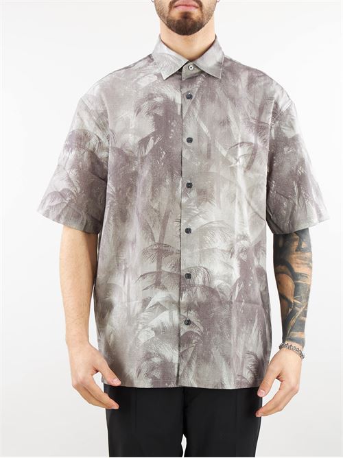 Over-fit shirt with short sleeves in lyocell blend with all-over ASV print Emporio Armani EMPORIO ARMANI |  | 3D1CG71NRDZF617